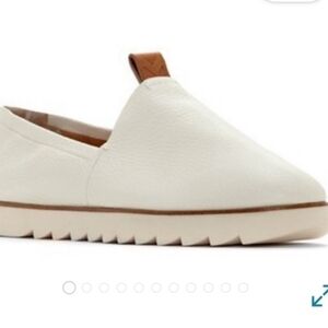 MERCEDES CASTILLO Cream Leather Slip-On Loafers